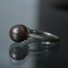Maison de l'abeille / One-character ring black butterfly pearl #11