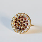St.amour jewellery round colors ring <pearl & garnet>  K10YG