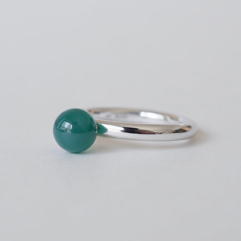 [Limited time only] hatsuyume / [custom-order 】ring SV bold Green Agate (r-sv-bld-grg-r)