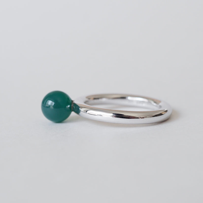 [Limited time only] hatsuyume / [custom-order 】ring SV bold Green Agate (r-sv-bld-grg-r)