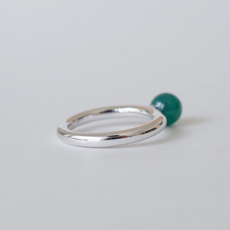 [Limited time only] hatsuyume / [custom-order 】ring SV bold Green Agate (r-sv-bld-grg-r)