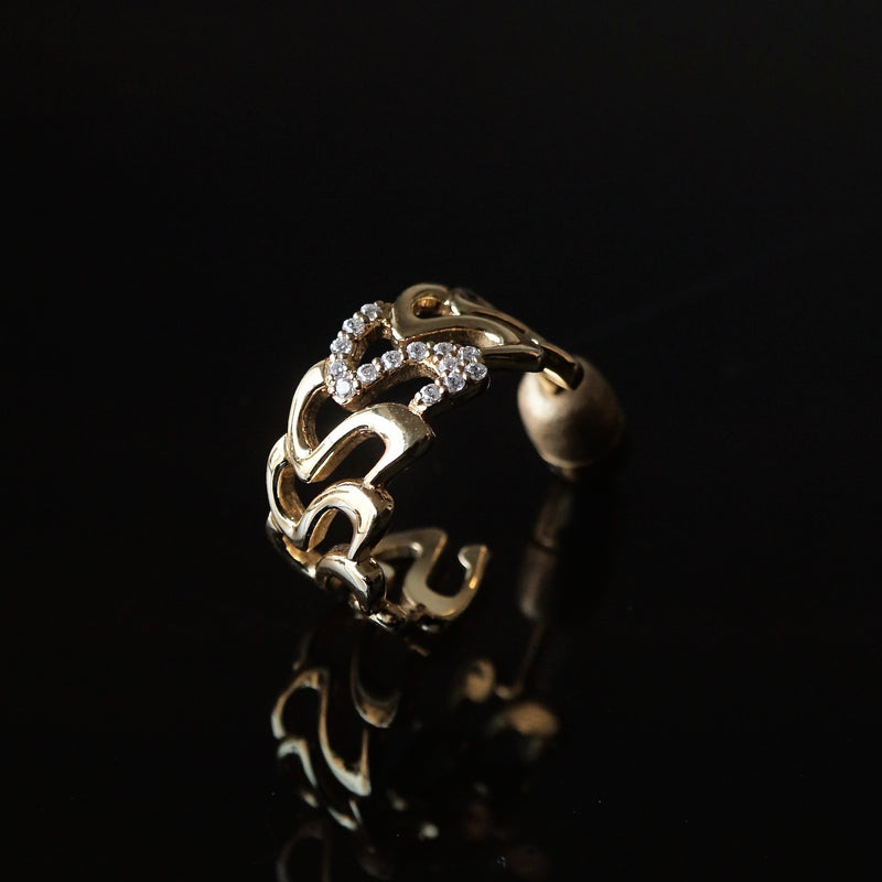Yuki Yoshioka / INITIAL HOOP EARRING S Zirconia