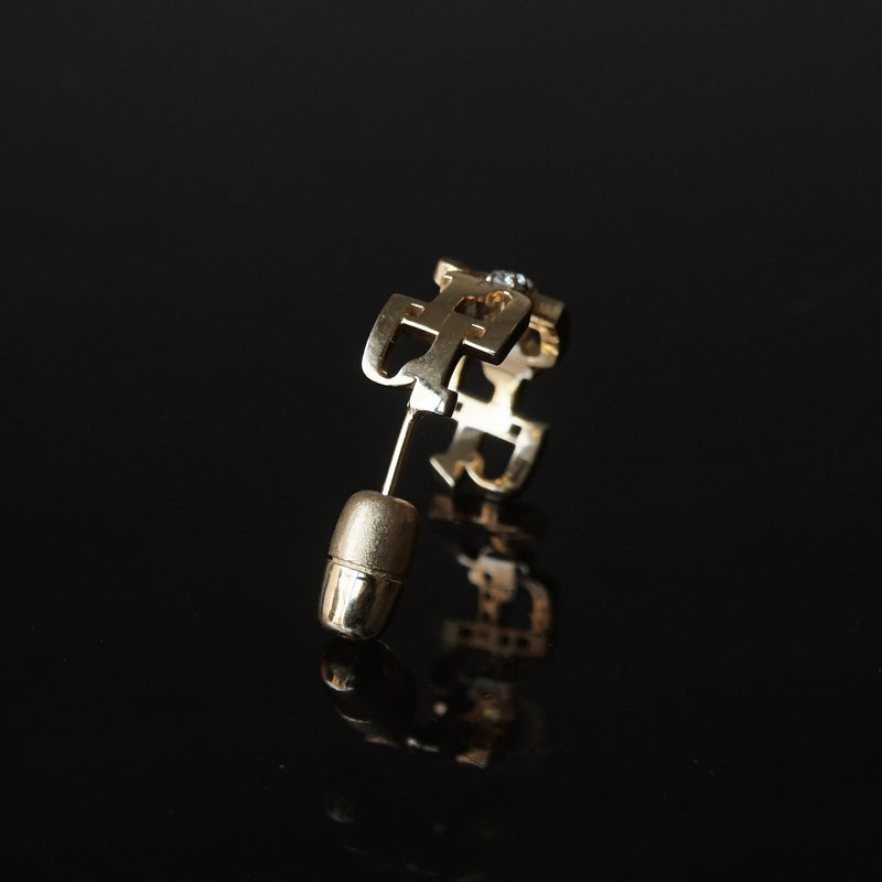 Yuki Yoshioka / INITIAL HOOP EARRING N Zirconia