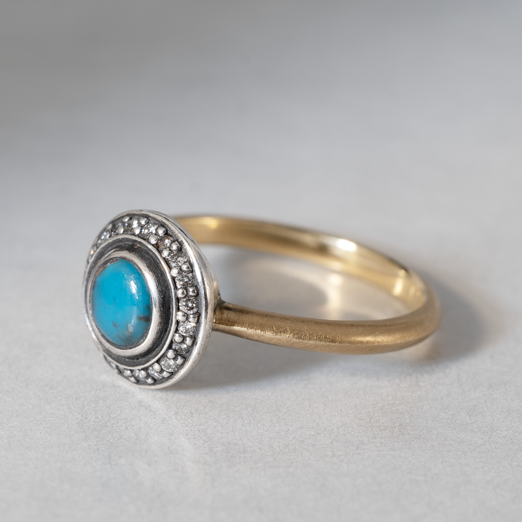 YES / SHADOW CLUSTER TURQUOISE RING_RO