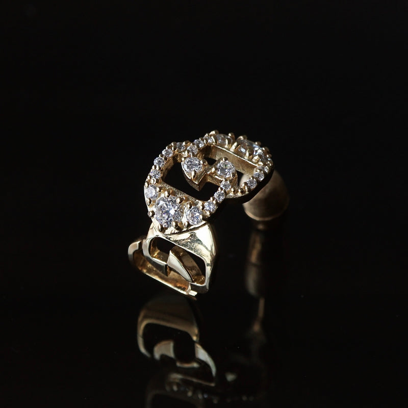 Yuki Yoshioka / INITIAL HOOP EARRING C Zirconia
