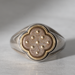 YES / Iron PLATE SIGNET RING_Round cross