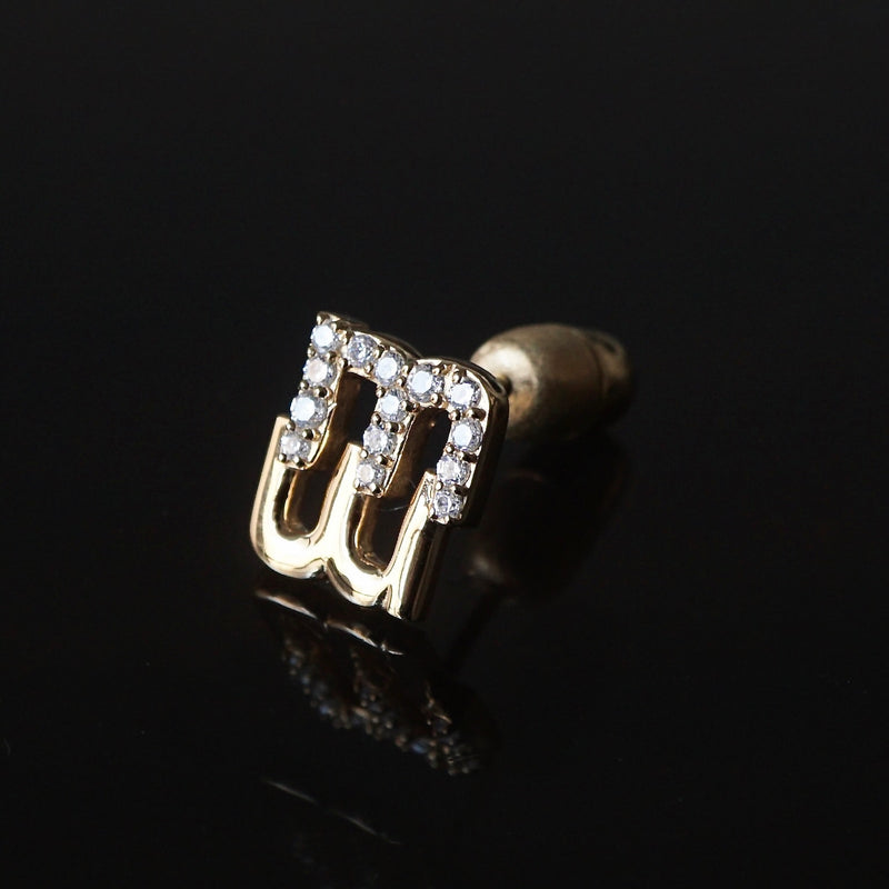 Yuki Yoshioka / INITIAL STUD EARRING M Zirconia