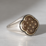 YES / Iron PLATE SIGNET RING_Round cross