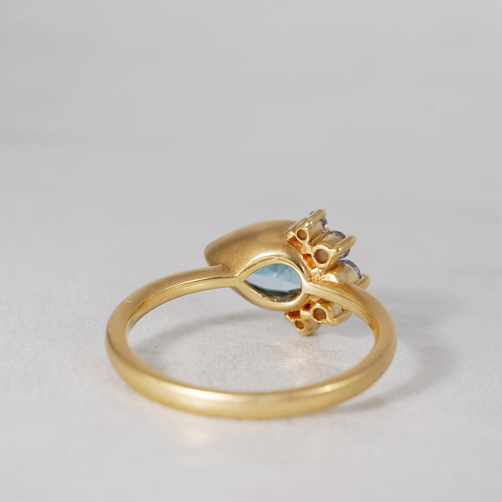 [-9/28 Limited] Altgraph / K18YG Peacock Ring Blue Topaz, Tanzanite AR93TT