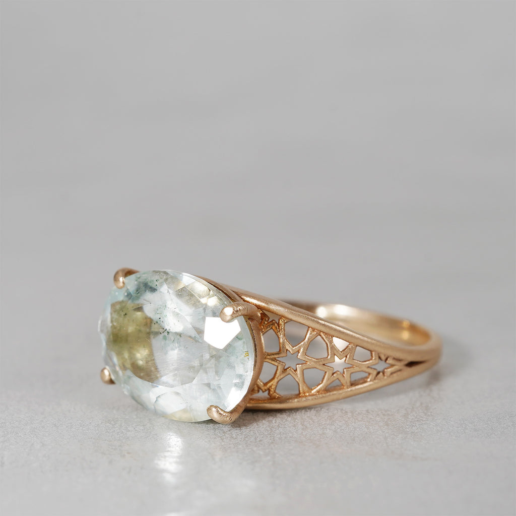 [-9/28 Limited] Altgraph / K10RG Roset Stone Ring Aurora Aquamarine AR140AQ