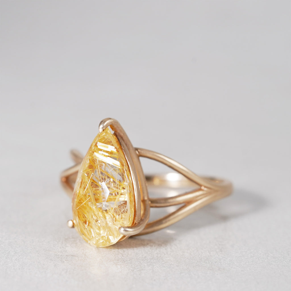 [-9/28 Limited] Altgraph / K10YG Oasis Ring Pair Shape Rutilated Quartz AR130RQ