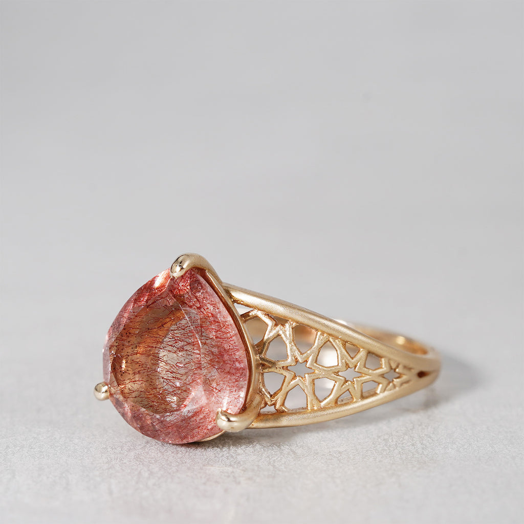 [-9/28 Limited] Altgraph / K10YG Roset Stone Ring Gaesite In Quartz AR138GQ