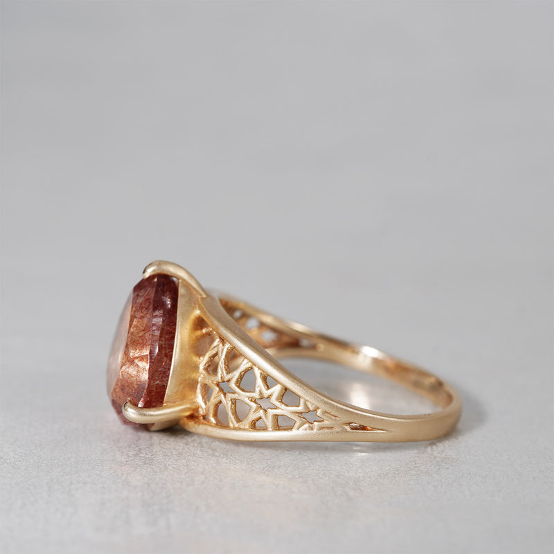 [-9/28 Limited] Altgraph / K10YG Roset Stone Ring Gaesite In Quartz AR138GQ