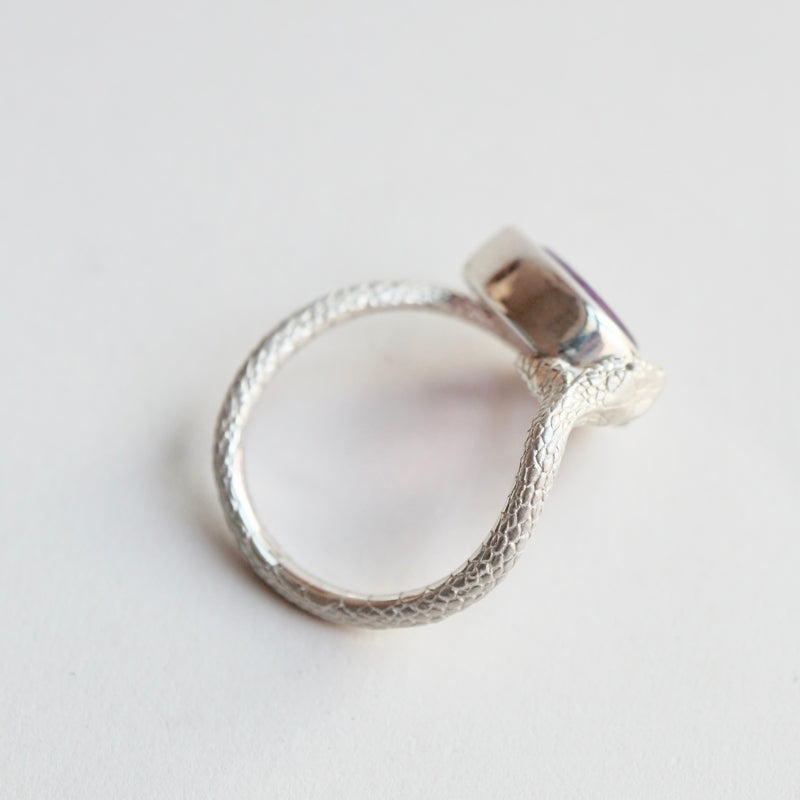 ELCAMI / ＜Limited＞ goethite in amethyst snake Ring #13（ERC-12）