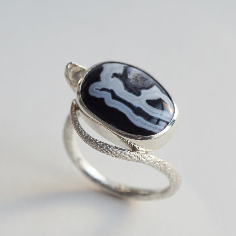 ELCAMI / ＜Limited＞ agate snake Ring #13（ERC-12）