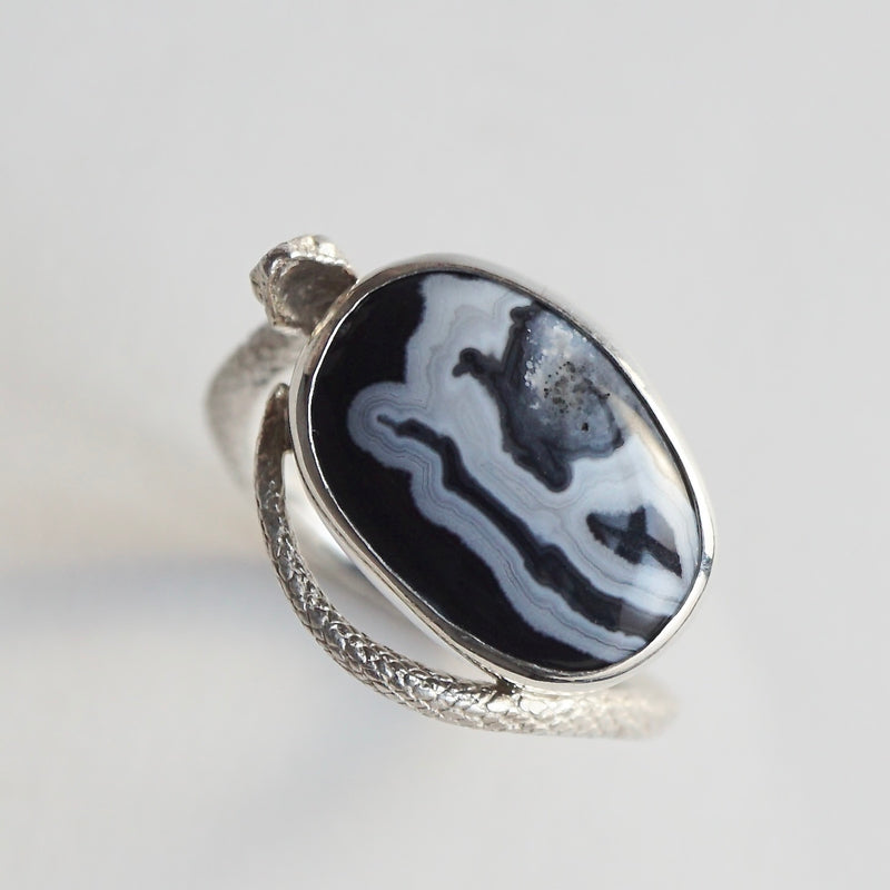 ELCAMI / ＜Limited＞ agate snake Ring #13（ERC-12）