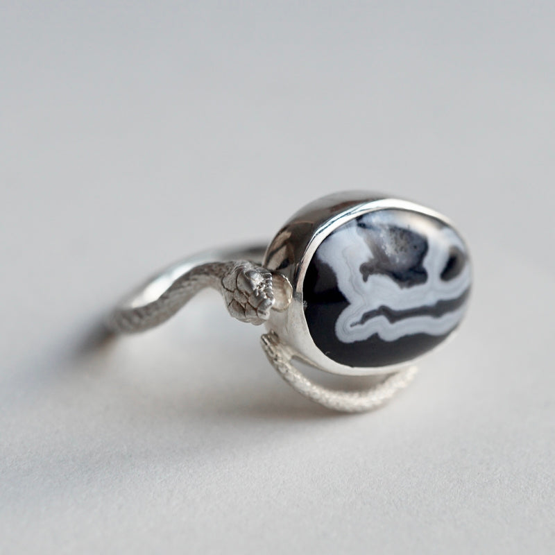 ELCAMI / ＜Limited＞ agate snake Ring #13（ERC-12）