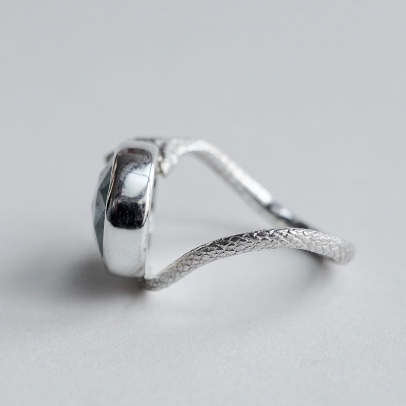 ELCAMI / ＜Limited＞ moss agate snake Ring #14 (ERC-12)