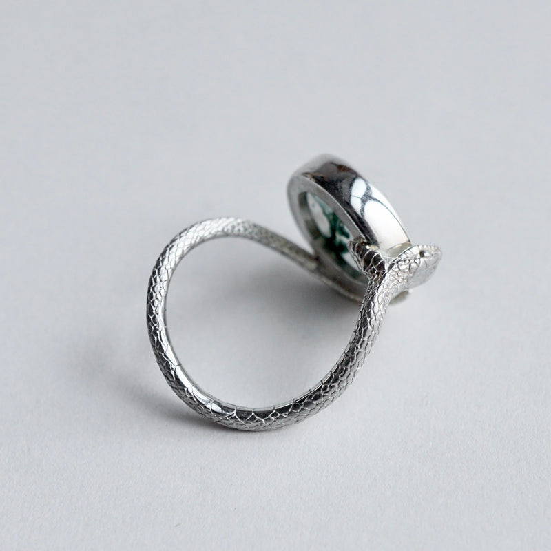 ELCAMI / ＜Limited＞ moss agate snake Ring #14 (ERC-12)