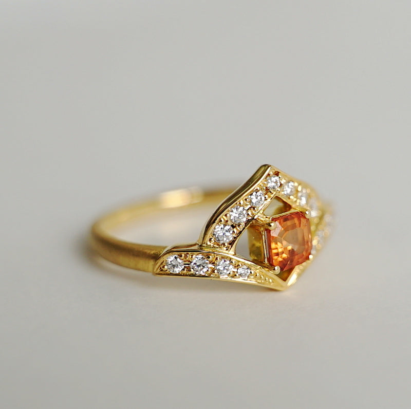 Kagann jewelry (カガンジュエリー) / Moroccan pattern Ring　オレンジサファイア