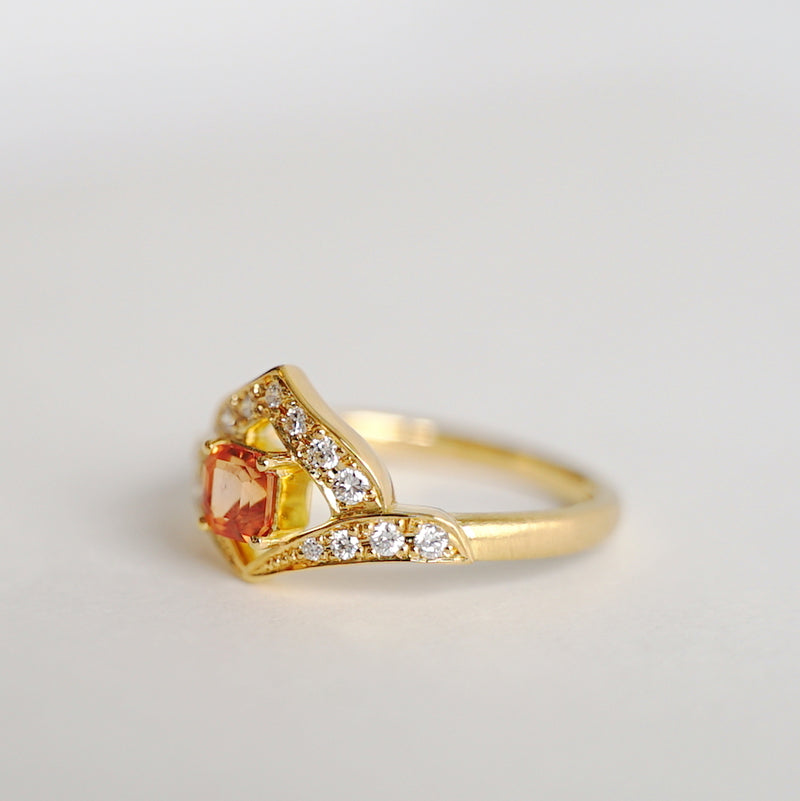 Kagann jewelry (カガンジュエリー) / Moroccan pattern Ring　オレンジサファイア