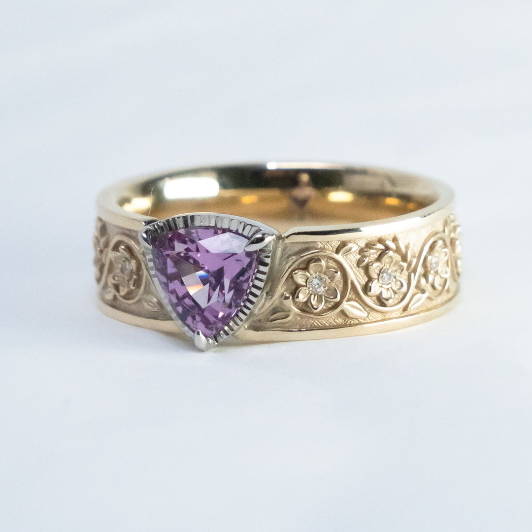 MIO JEWELRY / Botanicum Donum マラヤガーネット 花平打リング 131