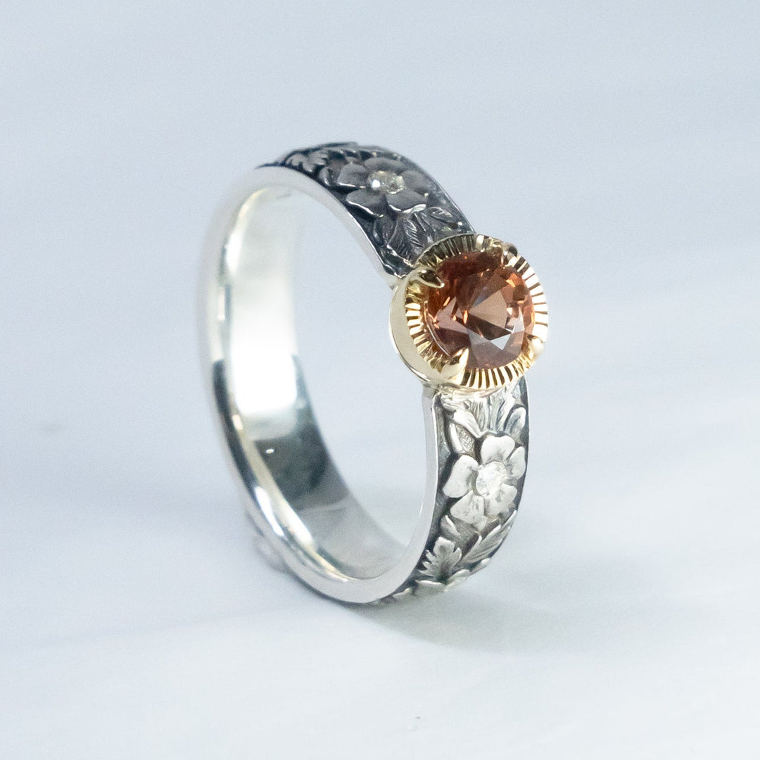 MIO JEWELRY / Botanicum Donum オレンジサファイア 花甲丸リング 128