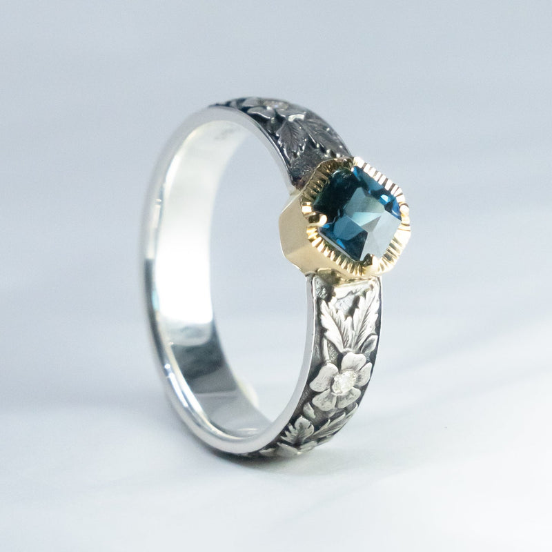 MIO JEWELRY / Botanicum Donum インディゴトルマリン 花甲丸リング