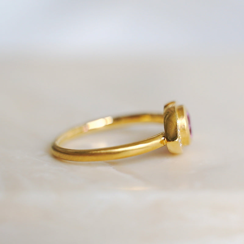 Kagann jewelry (カガンジュエリー) / Evil eye ring <mini> ピンクサファイア K18