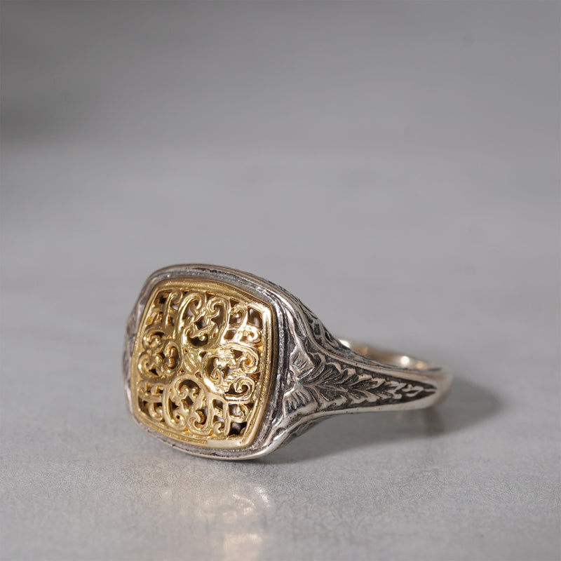 Gerochristo / Mediterranean Square Pinky Ring GR119