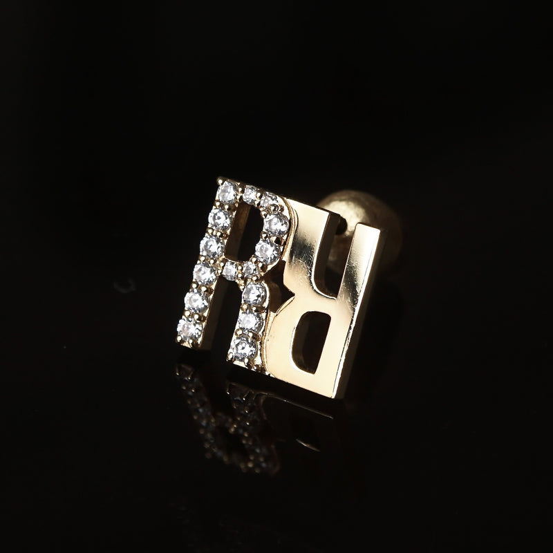 Yuki Yoshioka / INITIAL STUD EARRING R Zirconia