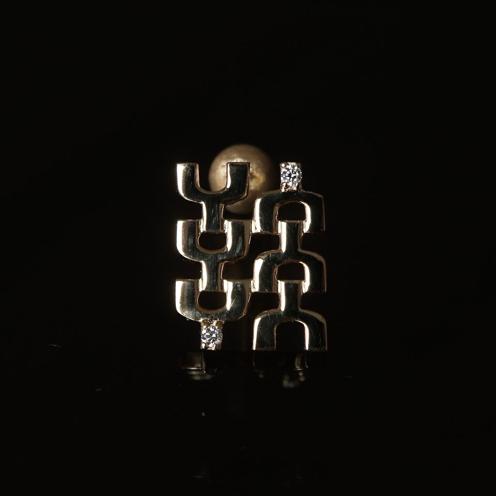 Yuki Yoshioka / INITIAL STUD EARRING Y Dia