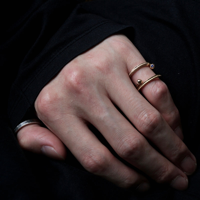 GERMEDEUR / Babel Nail Free Ring K18YG コバルトスピネル