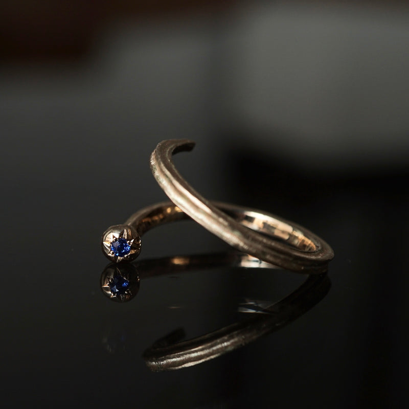 GERMEDEUR / Babel Nail Free Ring K18YG コバルトスピネル