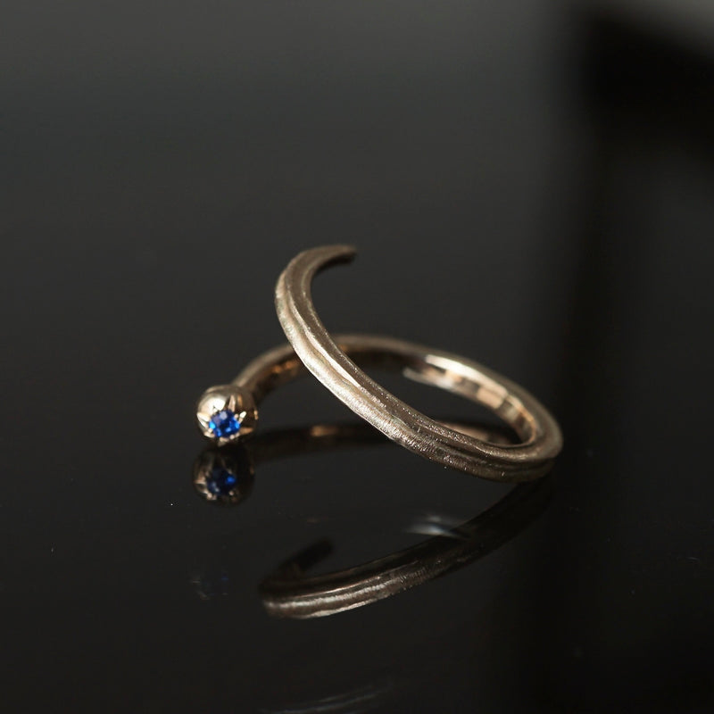 GERMEDEUR / Babel Nail Free Ring K18YG コバルトスピネル
