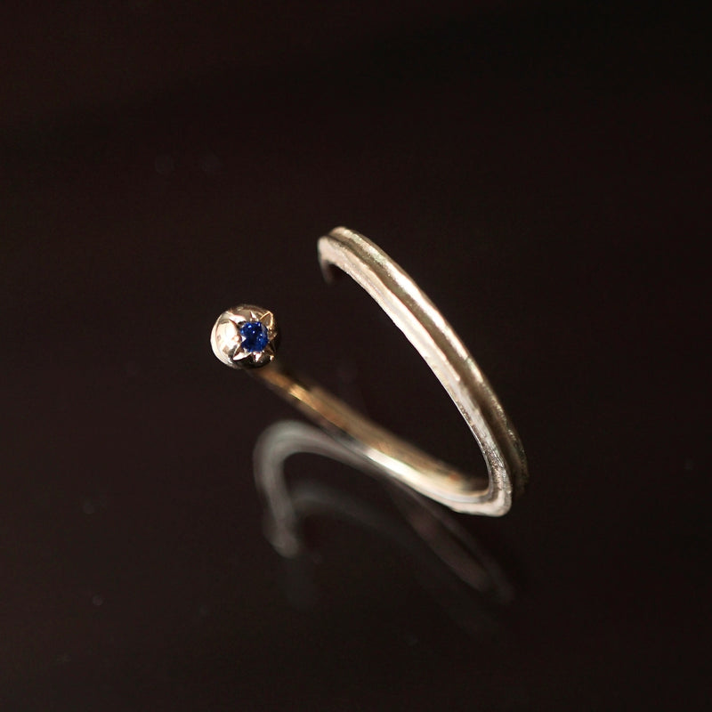 GERMEDEUR / Babel Nail Free Ring K18YG コバルトスピネル