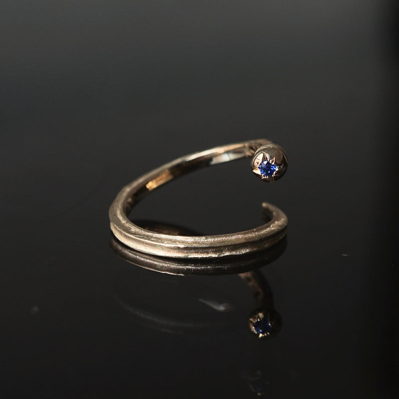 GERMEDEUR / Babel Nail Free Ring K18YG コバルトスピネル
