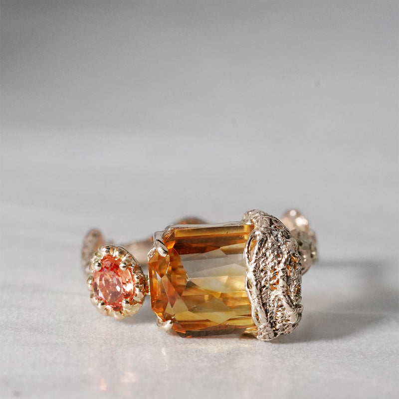 【-10/19限定】Curva ｙ Ruri JEWELRY/ bicolor sitrine / orange sapphire