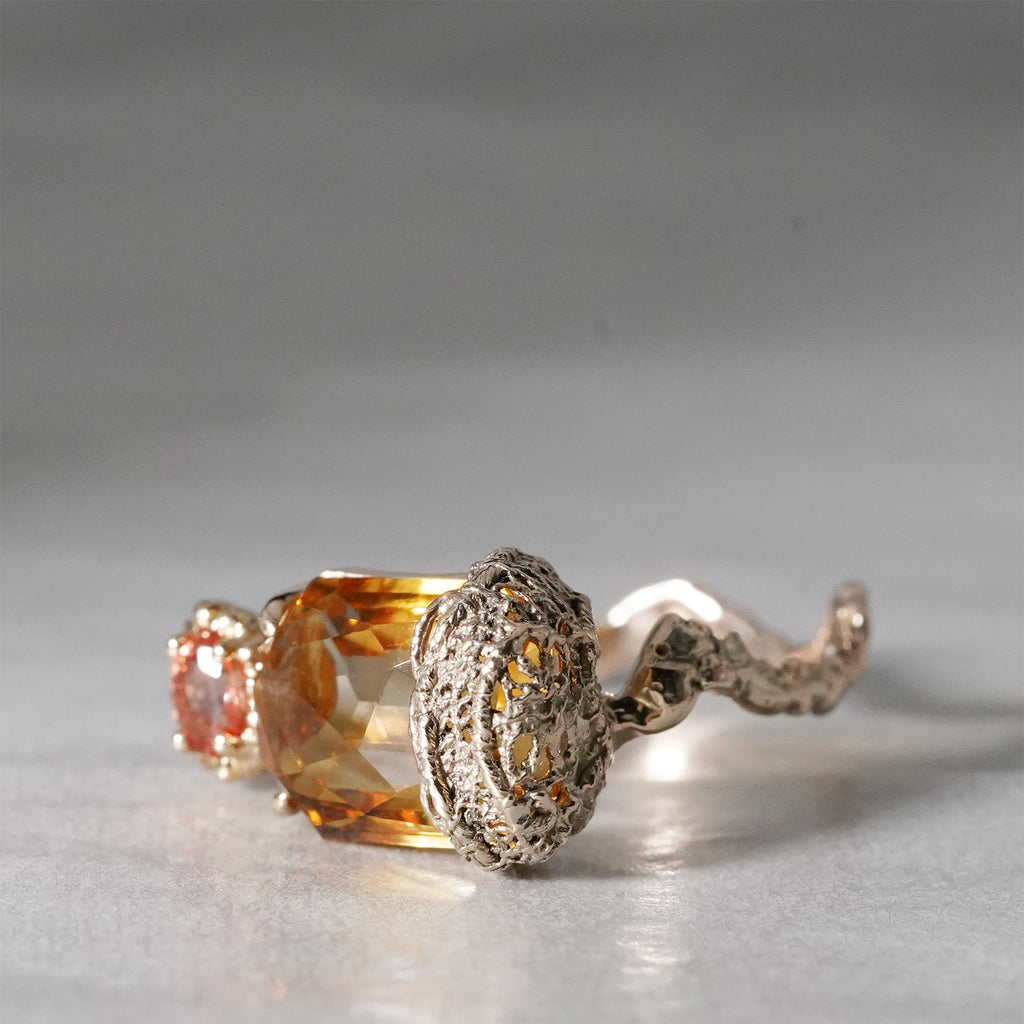 【-10/19限定】Curva ｙ Ruri JEWELRY/ bicolor sitrine / orange sapphire