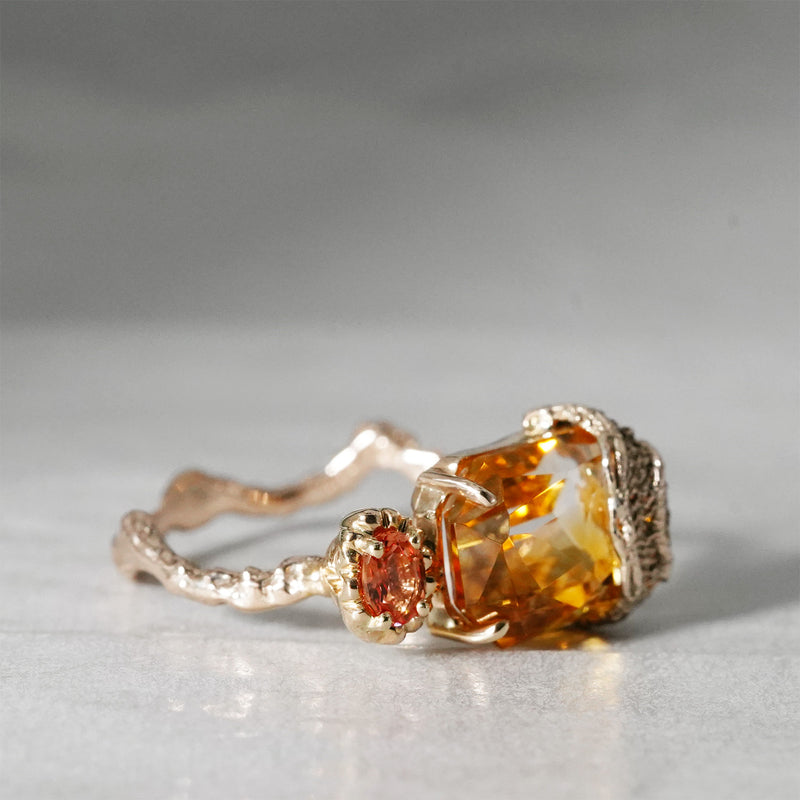 【-10/19限定】Curva ｙ Ruri JEWELRY/ bicolor sitrine / orange sapphire