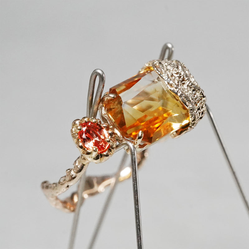【-10/19限定】Curva ｙ Ruri JEWELRY/ bicolor sitrine / orange sapphire