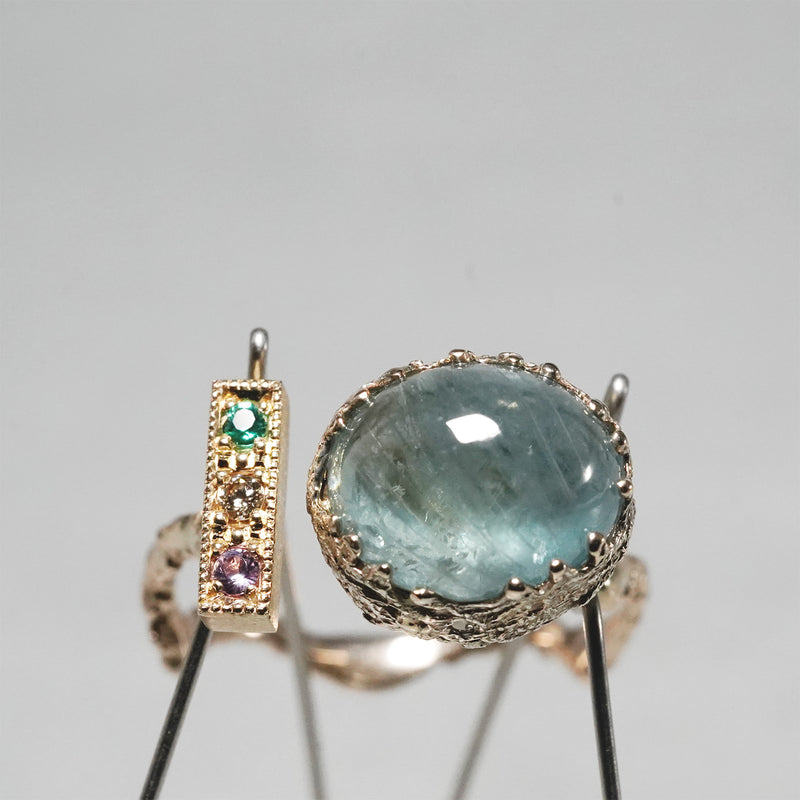 【-10/19限定】Curva ｙ Ruri JEWELRY/ Sapphire / purple sapphire, brown dia, emerald
