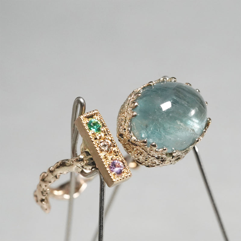 【-10/19限定】Curva ｙ Ruri JEWELRY/ Sapphire / purple sapphire, brown dia, emerald