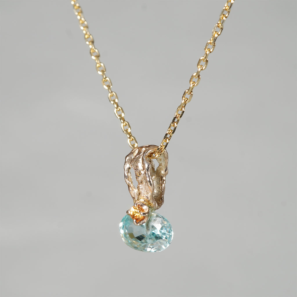 【-10/19限定】Curva ｙ Ruri JEWELRY/ [merletto]  Blue zircon / Orange sapphire