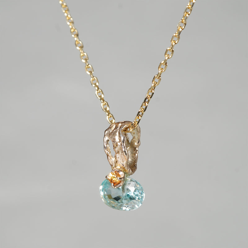 【-10/19限定】Curva ｙ Ruri JEWELRY/ [merletto]  Blue zircon / Orange sapphire