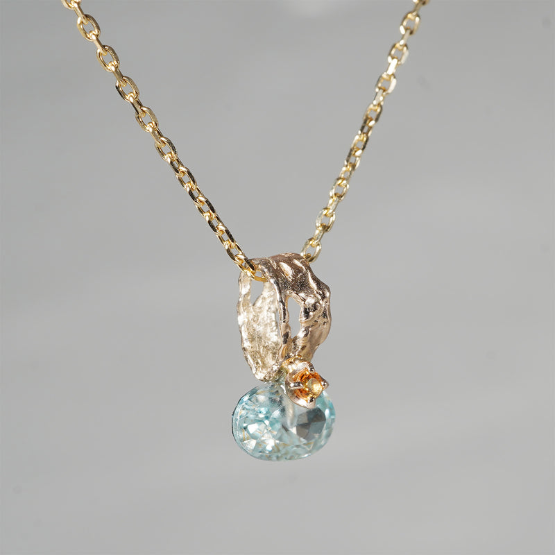 【-10/19限定】Curva ｙ Ruri JEWELRY/ [merletto]  Blue zircon / Orange sapphire