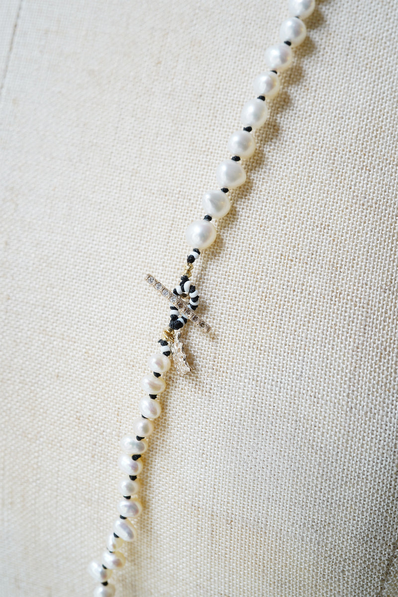 【-10/19限定】Curva ｙ Ruri JEWELRY/ [flores] Freshwater pearl  / Brown dia, White dia