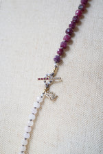 【-10/19限定】Curva ｙ Ruri JEWELRY/ [flores]  Morganite, White topaz, Pink tourmarine,  / Brown dia, Ruby