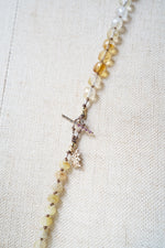 【-10/19限定】Curva ｙ Ruri JEWELRY/ [flores] Bicolour citrine, Rutilated quartz  / Brown dia, Pink sapphire