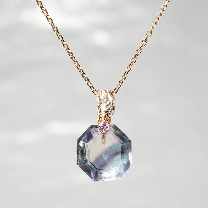 【-10/19限定】Curva ｙ Ruri JEWELRY/ [merletto]  Fluorite / Pink sapphire